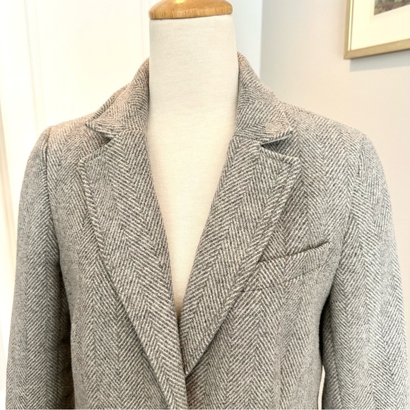 BANANA REPUBLIC Wool-Blend Herringbone Coat in Gray - Size S - Picture 3 of 15